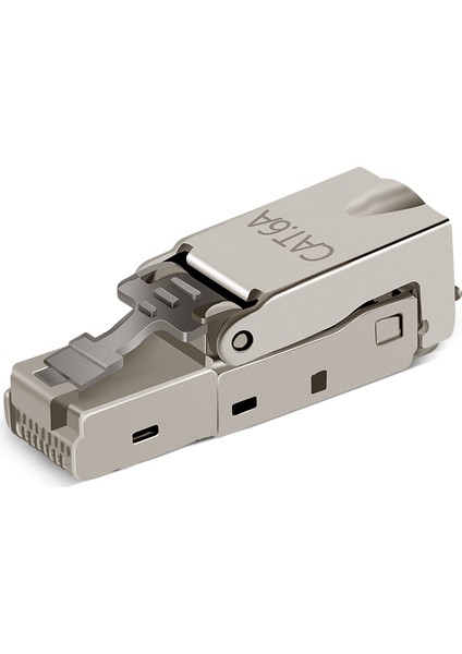 2 Adet CAT6A Koruyucu Kristal Kafa RJ45 Konnektör Metal Modül Aletsiz Konnektör Fiş Bilgisayar Kablosu Adaptörü