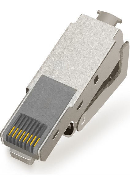 2 Adet CAT6A Koruyucu Kristal Kafa RJ45 Konnektör Metal Modül Aletsiz Konnektör Fiş Bilgisayar Kablosu Adaptörü