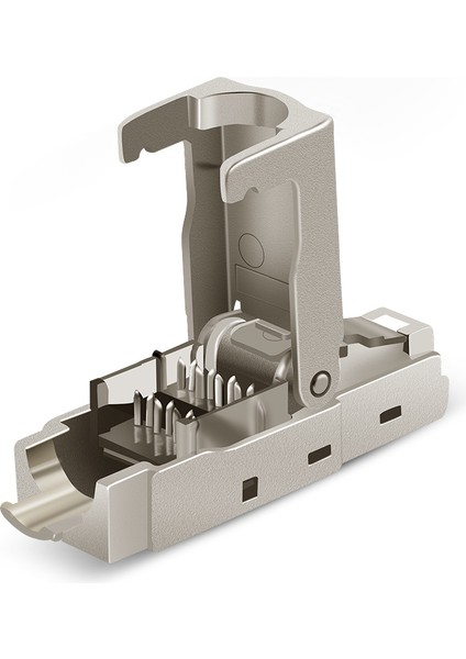 2 Adet CAT6A Koruyucu Kristal Kafa RJ45 Konnektör Metal Modül Aletsiz Konnektör Fiş Bilgisayar Kablosu Adaptörü