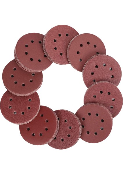 150 Adet Zımpara Seti, 5-Inç 8 Delikli Zımpara Diskleri 60,80,100,120,150,180,240,320,400,600 Irmik Rastgele Yörüngeli Zımpara Için