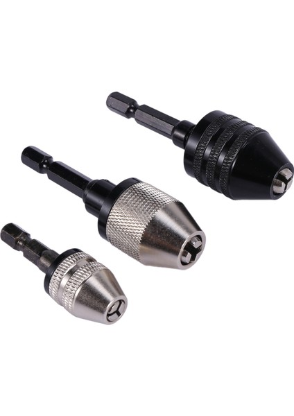 1/4 Inç Hex Shank ile 3 Adet Anahtarsız Matkap Chuck Dönüşüm Aracı Set, Elektrikli Grinde Için Hızlı Bırakma Adaptörü Dönüştürücü