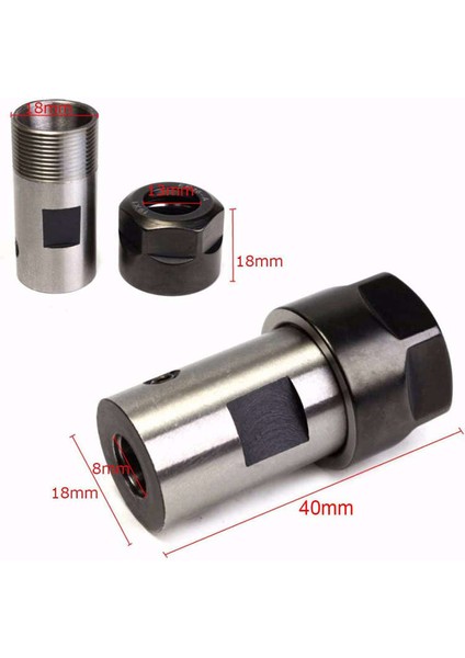 10 Adet ER16 Yaylı Pens + Motor Mili 8mm Uzatma Çubuğu Tutucu Cnc Freze Torna Aracı Oyma Makinesi