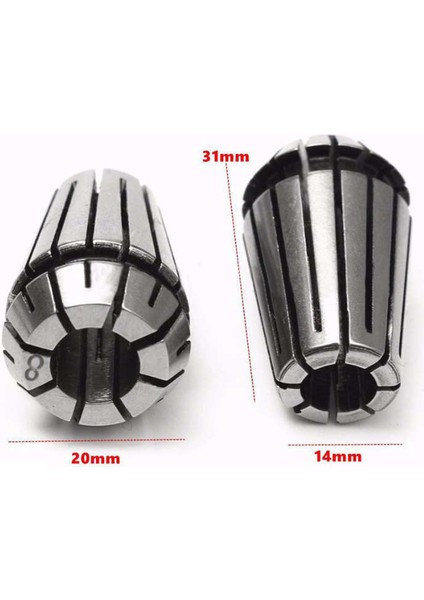 10 Adet ER16 Yaylı Pens + Motor Mili 8mm Uzatma Çubuğu Tutucu Cnc Freze Torna Aracı Oyma Makinesi