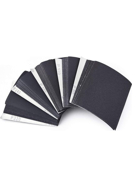 50 Adet 5.5 Inç x 4.5 Inç Sac Zımpara Kağıdı Çeşitli 80-320 Grit Zımpara Levhaları Islak/kuru Palm Sanders Için Silisyum Karbür