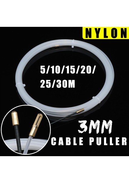 5m 3mm Naylon Tel Kablo Çubuk Elektrikçi Itme Çektirme Kanalı Balık Bandı modelleri
