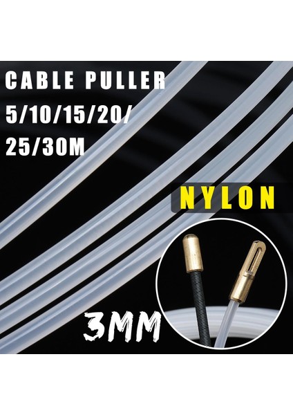 5m 3mm Naylon Tel Kablo Çubuk Elektrikçi Itme Çektirme Kanalı Balık Bandı fırsatları