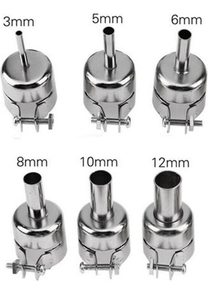6 Adet 3-12MM Dairesel Nozullar Sıcak Hava Lehimleme Istasyonu Için Evrensel Metal Isıya Dayanıklı Nozullar (Yurt Dışından)