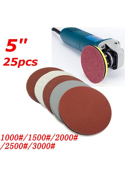 100X 5'' Yuvarlak Kum 1000 1500 2000 2500 3000 Zımpara Diskleri Kanca Döngü Zımpara Kağıdı fırsatları