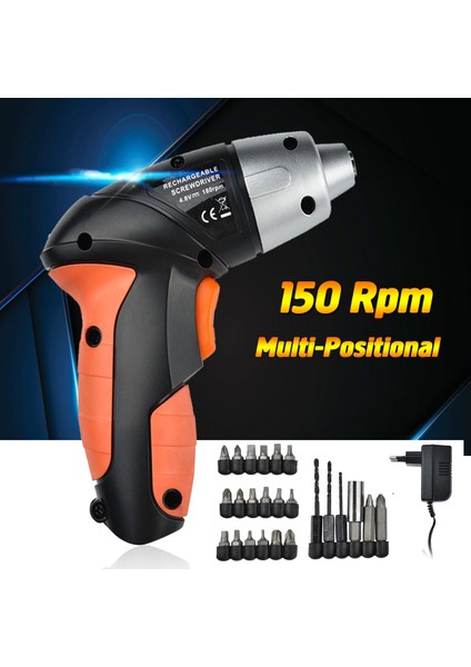 Pratik Pro 24PC 4.8V Elektrikli Şarj Edilebilir Hücreli Mobil Tornavida Matkap Seti Uçları(Yurt Dışından)