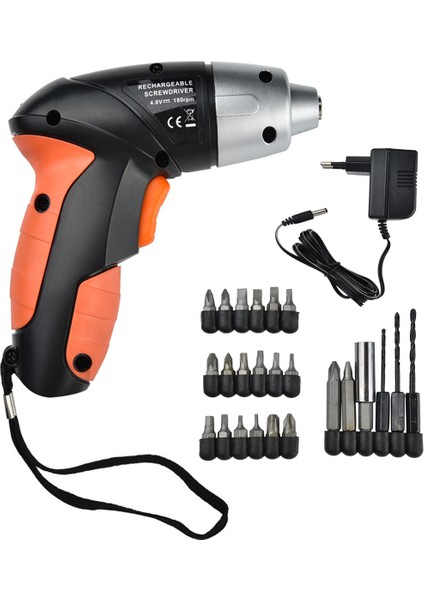 Pratik Pro 24PC 4.8V Elektrikli Şarj Edilebilir Hücreli Mobil Tornavida Matkap Seti Uçları(Yurt Dışından)