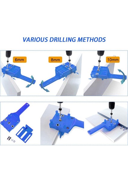 41 Adet Ağaç Işleme Dübel Jig Takımı, 6/8/10 mm Ahşap Dübel Delme Kılavuzu, Ahşap Delme Kavela Delik Testere Aletleri(Yurt Dışından)