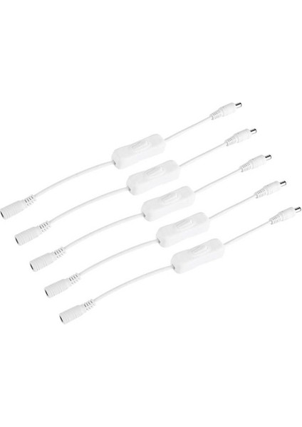 Kadın ve Erkek Dc 12V Güç Konnektör Fişi ile 5 Adet LED Şerit Işık Tel Anahtarı fiyatları