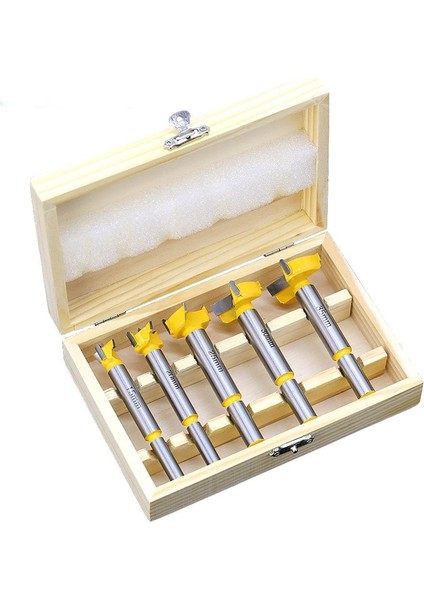Adet Forstner Ipuçları Menteşe Sıkıcı Matkap Ucu Seti Marangozluk Için Ahşap Pencere Delik Kesici Burgu Ahşap Delme Çapı 15 20 25 30 35MM-SARI(Yurt Dışından)