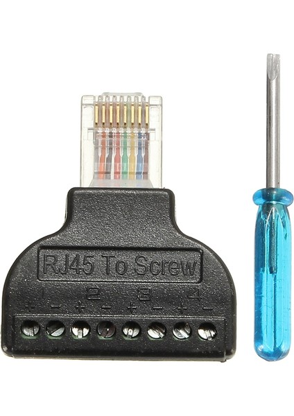 Aracı Ethernet RJ45 Erkek 8 Pinli Av Terminali Vidalı Adaptör Dönüştürücü Bloğu Cctv Kiti