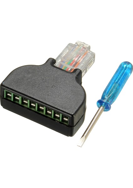 Aracı Ethernet RJ45 Erkek 8 Pinli Av Terminali Vidalı Adaptör Dönüştürücü Bloğu Cctv Kiti