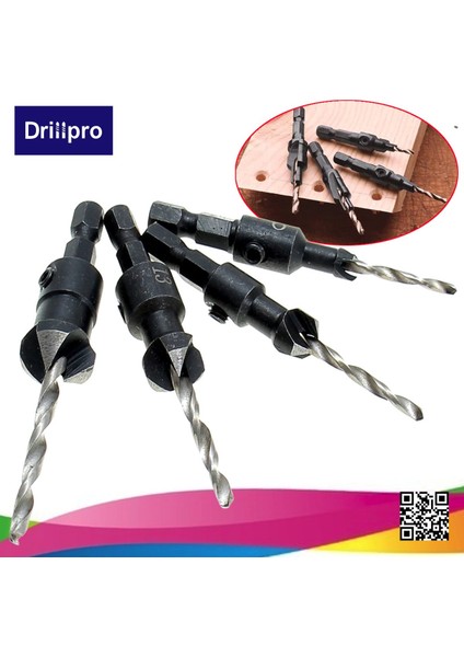 Drillpro 4 Adet Marangozluk Havşa Matkap Ucu Seti Ağaç Işleme + Altıgen Şaft #6 #10 #13 #16 fiyatları