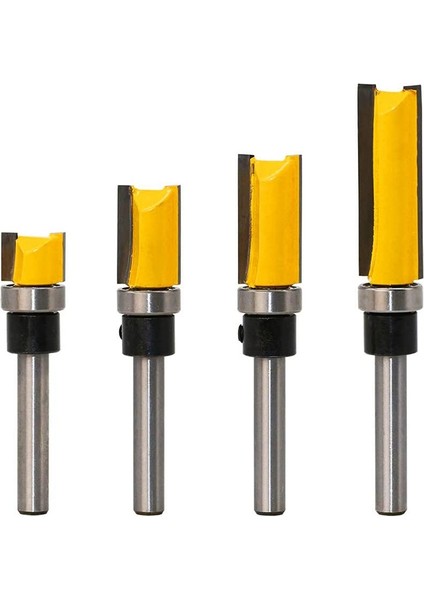 Ahşap Freze Aracı İçin 4 Adet 1/4 Inç Şaft Gömme Trim Freze Uçları Set - Sarı (Yurt Dışından) fiyatları
