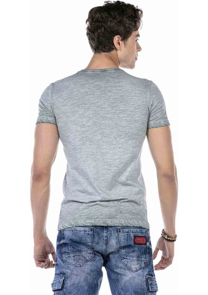CT647 Yeşil Melanj Basic T-Shirt fiyatları