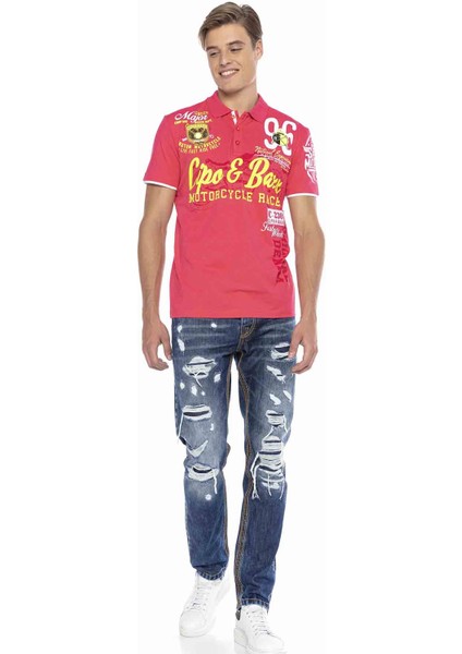 CT604 Armalı Slim Fuşya Erkek Polo T-Shirt fırsatları