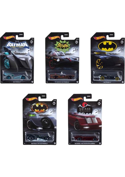 Hot Wheels Temalı Arabalar Batman Özel Serisi 5'li Araba Seti