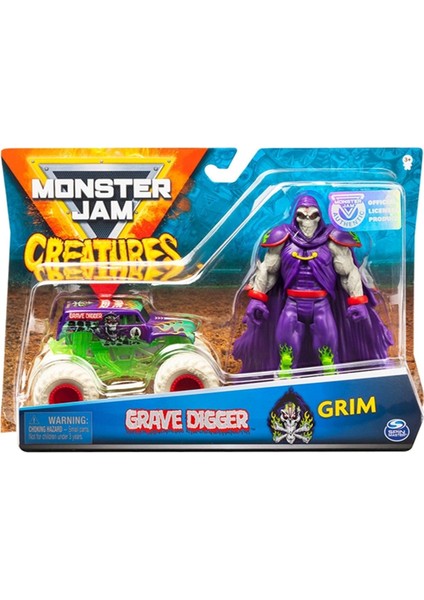 Spin Master Monster Jam 1:64 Creatures Serisi Grave Digger ve Grim