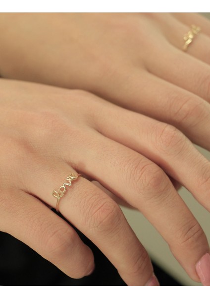14 Ayar Altın Love Yüzük