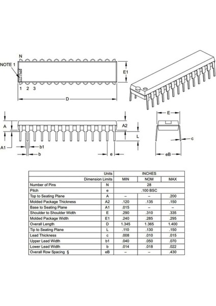 PIC18F2620 I/sp Dıp-28 8-Bit 40MHZ Mikrodenetleyici