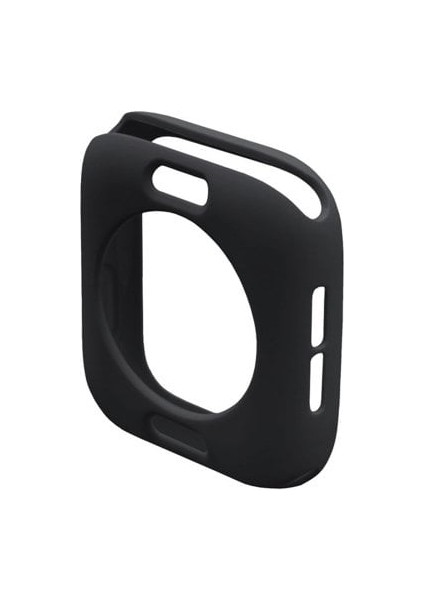 Apple Watch Uyumlu Seri 1 2 3 4 5 6 Se(45 Mm)Önü Açık Tasarım Yumuşak Silikon Kılıf Siyah