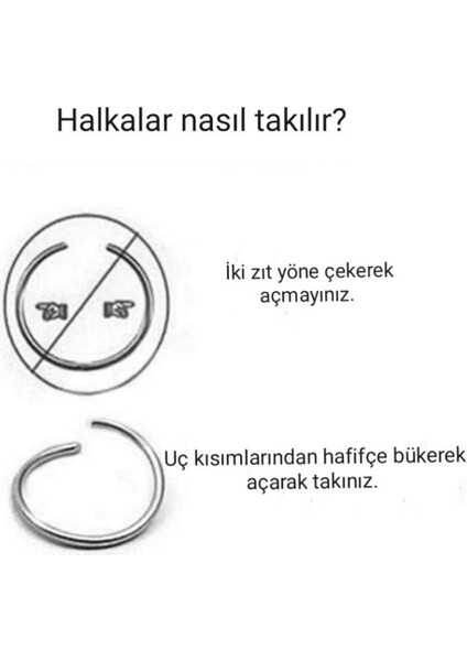 Zirkon Taşlı Halka Piercing - Halka Çapı 8 mm