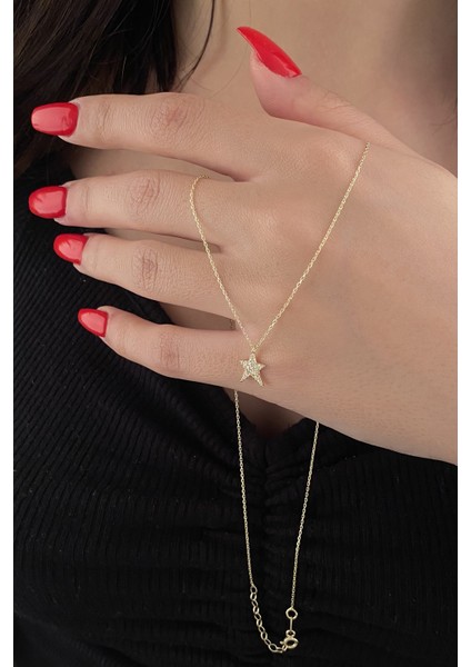 14 Ayar Altın Taşlı Kuyruklu Yıldız Kolye modelleri