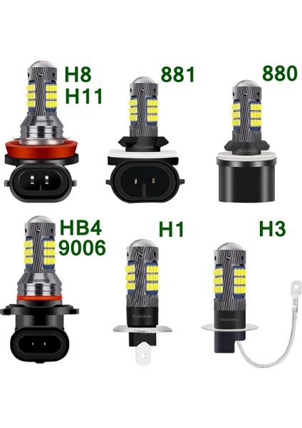 Just For U 1 Adet 6000K H1 881 880 H27 Kullanışlı 2016 LED Oto Anti Sis Lambası - Beyaz (Yurt Dışından)