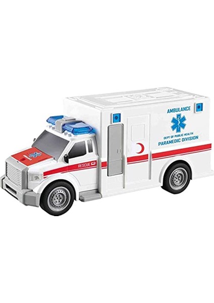 2013000406000 Nıtro Speed 1:20 Polis Ambulans, Beyaz, Çok Renkli Pedallı A