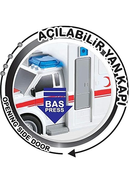 2013000406000 Nıtro Speed 1:20 Polis Ambulans, Beyaz, Çok Renkli Pedallı A