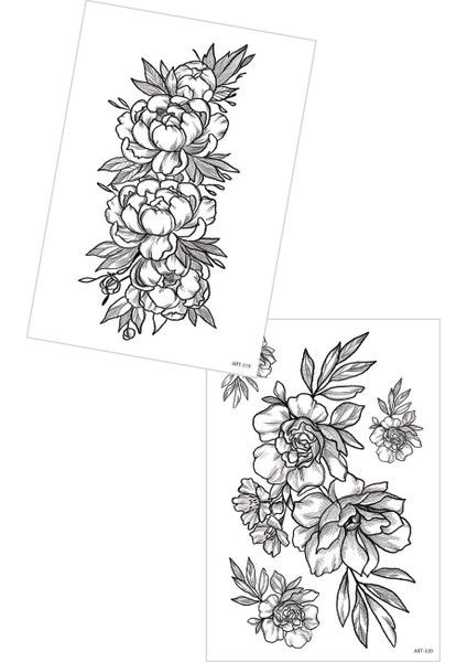 2'li Geçici Dövme Seti,geçici Tattoo ,vücut Dövme,kol Bilek Dövme,boyun Dövme,sırt Dövme