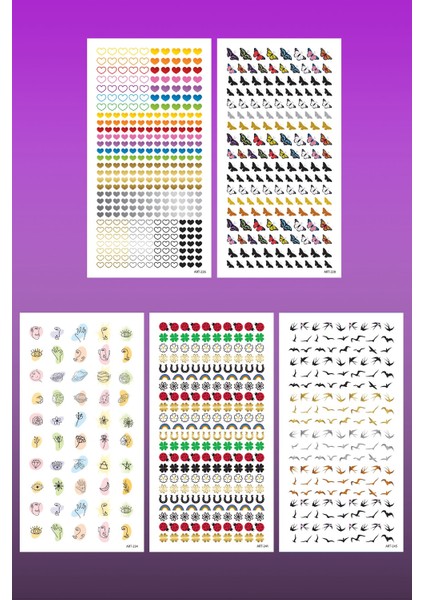 5'li Tırnak Dövmesi Seti, Tırnak Sticker Seti, Nail Art, Tattoo fiyatları