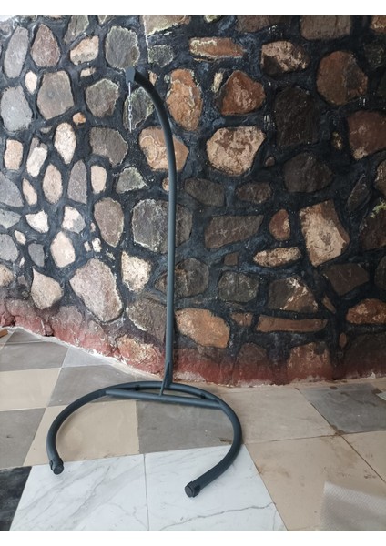 Açık Gri (Atnrasir Gri Minderli) Bahçe Balkon Tek Kişilik Makrome İp Örgü Fındık Salıncak Hamak