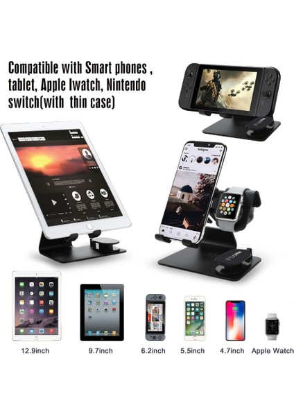 3 In 1 Şarj Tutucu Standı Dock Station Apple Izle Için Iwatch Serisi 4/3/2/1 Telefon Tablet Standı Için İphone Xr Xs Max X | Telefon Sahipleri Ve Duruş (Yurt Dışından)