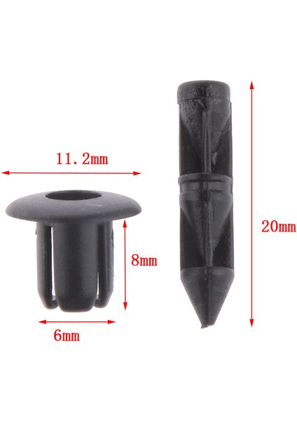 50 Parça 6mm Delik Siyah Plastik Türü Perçinler Fastener Pin Klipleri Atv Tutucu Klipler (Yurt Dışından)