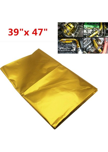 Yapışkan Egzoz Manifoldu Isı Wrap Yansıtın Altın 39 "X47" Isı Kalkanı Bant (Yurt Dışından)