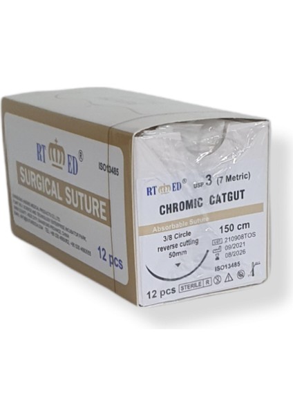 Chromic Katküt Keskin No:3 3/8 50 mm 150 cm fiyatları