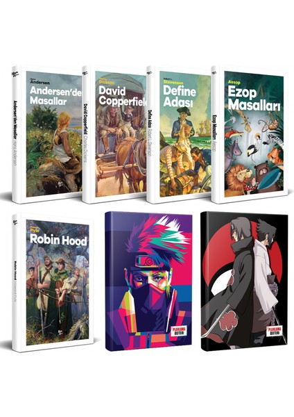 Çocuk Klasikleri 5li Kitap - Naruto ve Sasuke-Itachi Defter