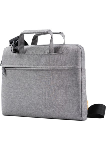 Pofoko A500 13.3 Inç Taşınabilir Iş Rahat Polyester Çok Fonksiyonlu Laptop Çanta Omuz Askısı (Gri) (Yurt Dışından)