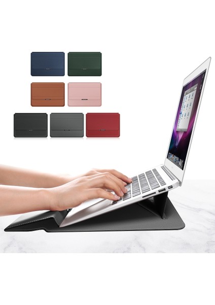 4 In 1 Uuniversal Laptop Tutucu Pu Su Geçirmez Koruma Bilek Laptop Çantası, Boyutu: 17 Inç (Siyah) (Yurt Dışından)