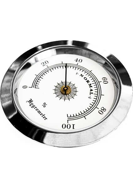 Analog Higrometre Nem Ölçer Humidor Puro Kutusu Için Metal Çerçeve Beyaz 50MM