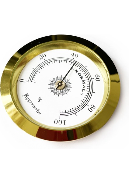 Analog Higrometre Nem Ölçer Humidor Puro Kutusu Için Metal Çerçeve Sarı-Beyaz 50MM fiyatları