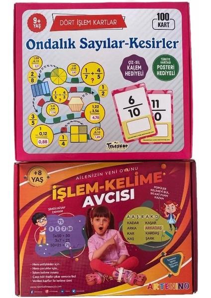 Işlem Kelime Avcısı+Dört Işlem Kartlar Ondalık Sayılar Kesirler