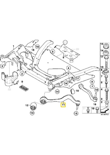 Bmw E60 Uyumlu Frow Rotilli Kol Sol Üst 31104026719