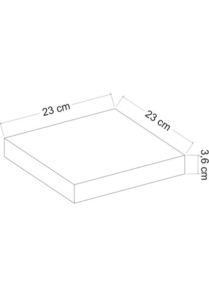 Gizli Tutuculu Duvar Rafı 23 cm - P.siyah