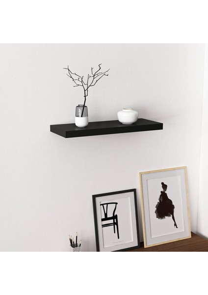 Gizli Tutuculu Duvar Rafı 60 cm - M.siyah