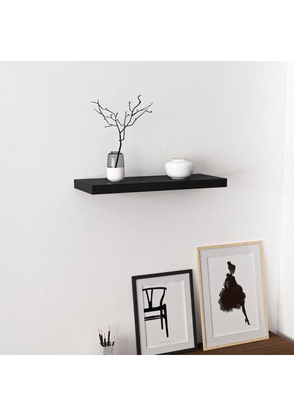 Gizli Tutuculu Duvar Rafı 60 cm - M.siyah